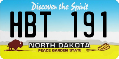 ND license plate HBT191