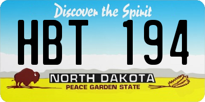 ND license plate HBT194