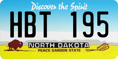 ND license plate HBT195