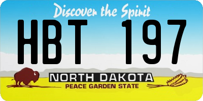 ND license plate HBT197