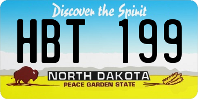 ND license plate HBT199