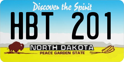 ND license plate HBT201