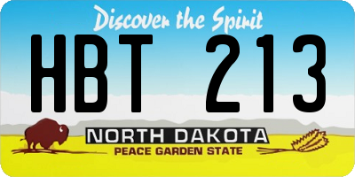 ND license plate HBT213