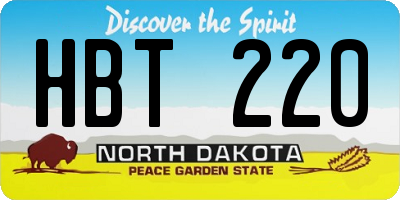 ND license plate HBT220