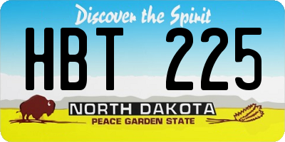 ND license plate HBT225