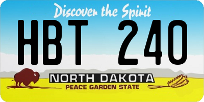 ND license plate HBT240