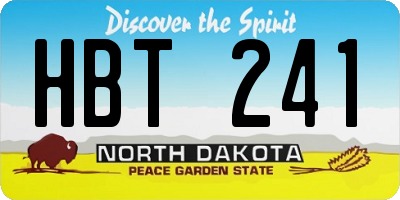 ND license plate HBT241