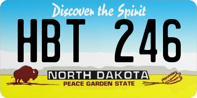 ND license plate HBT246