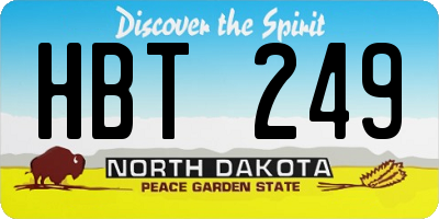 ND license plate HBT249