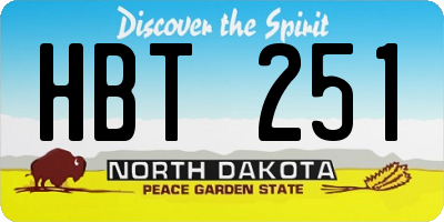 ND license plate HBT251