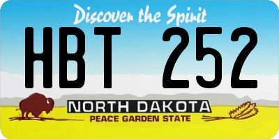 ND license plate HBT252