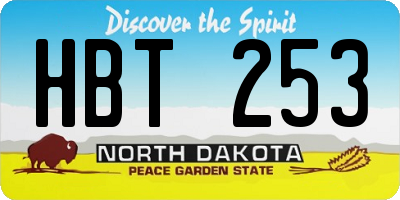 ND license plate HBT253