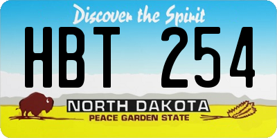 ND license plate HBT254