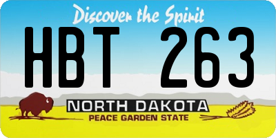 ND license plate HBT263