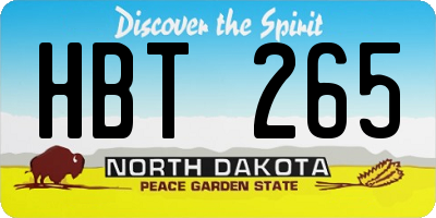ND license plate HBT265