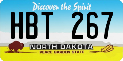 ND license plate HBT267