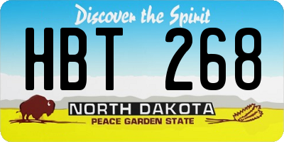 ND license plate HBT268