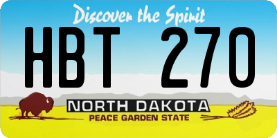 ND license plate HBT270