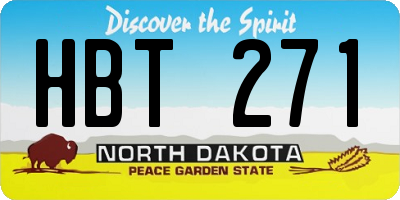 ND license plate HBT271