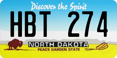 ND license plate HBT274