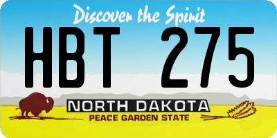 ND license plate HBT275
