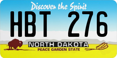 ND license plate HBT276