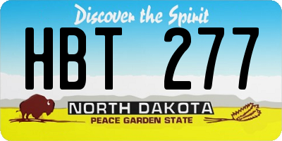 ND license plate HBT277