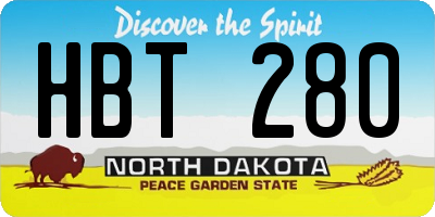 ND license plate HBT280