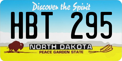 ND license plate HBT295