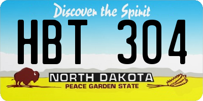ND license plate HBT304