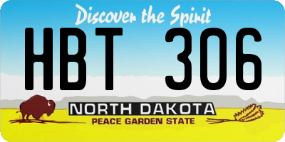 ND license plate HBT306