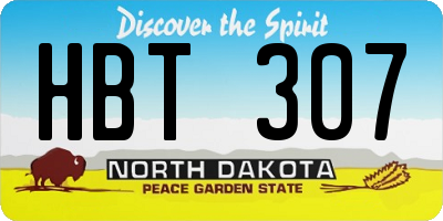 ND license plate HBT307
