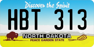 ND license plate HBT313