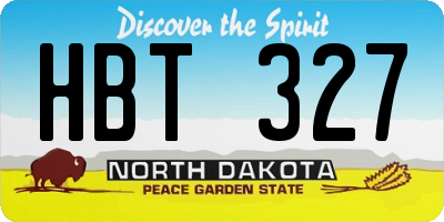 ND license plate HBT327