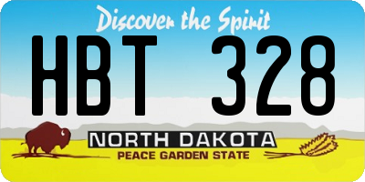 ND license plate HBT328