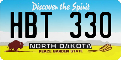 ND license plate HBT330