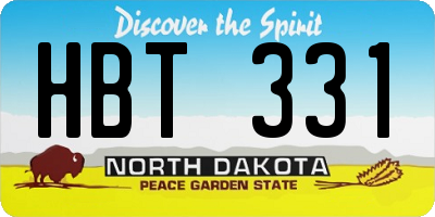 ND license plate HBT331