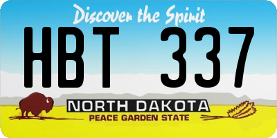 ND license plate HBT337