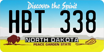 ND license plate HBT338
