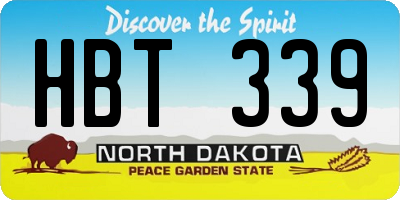 ND license plate HBT339