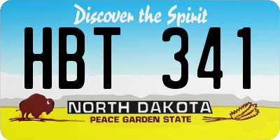 ND license plate HBT341