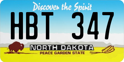 ND license plate HBT347