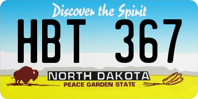 ND license plate HBT367