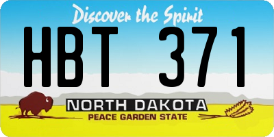 ND license plate HBT371