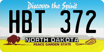 ND license plate HBT372