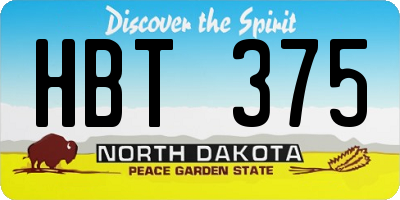 ND license plate HBT375