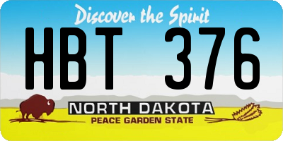 ND license plate HBT376