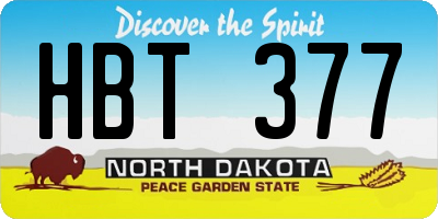 ND license plate HBT377