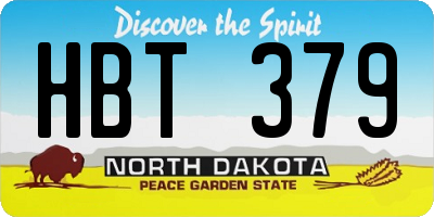 ND license plate HBT379