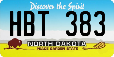 ND license plate HBT383